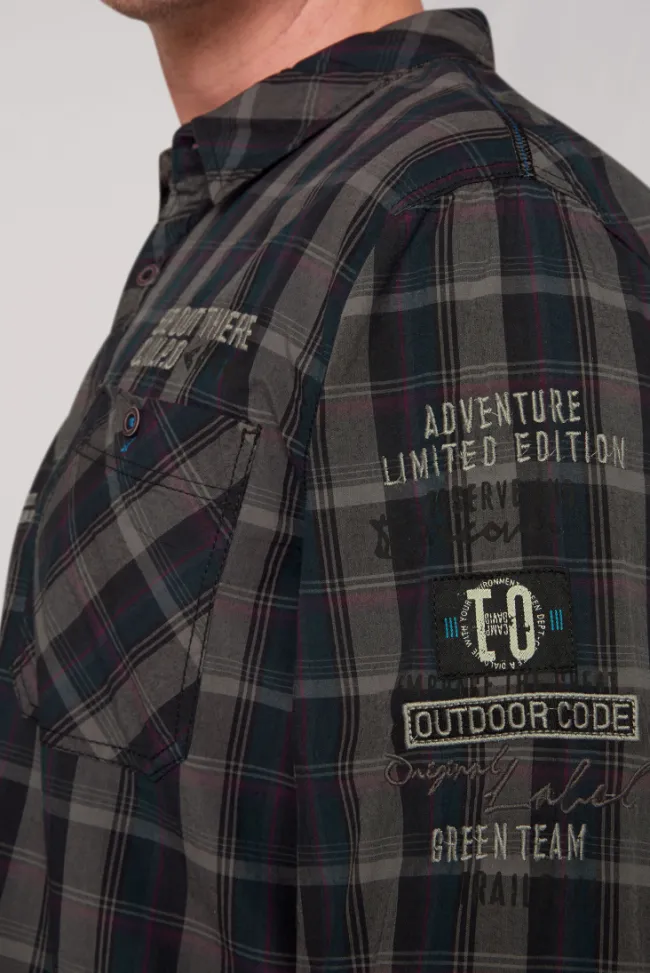 Herren CAMP DAVID & SOCCX Karohemd mit Label-Applikationen