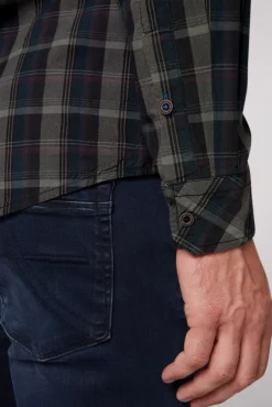 Herren CAMP DAVID & SOCCX Karohemd mit Label-Applikationen