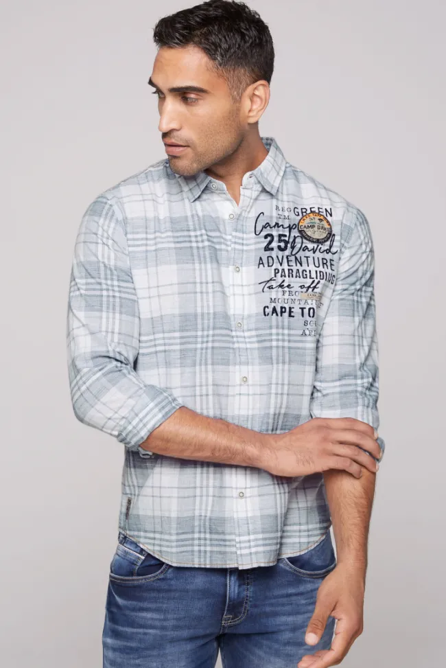 Herren CAMP DAVID & SOCCX Karohemd mit Label-Applikationen