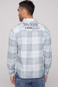 Herren CAMP DAVID & SOCCX Karohemd mit Label-Applikationen