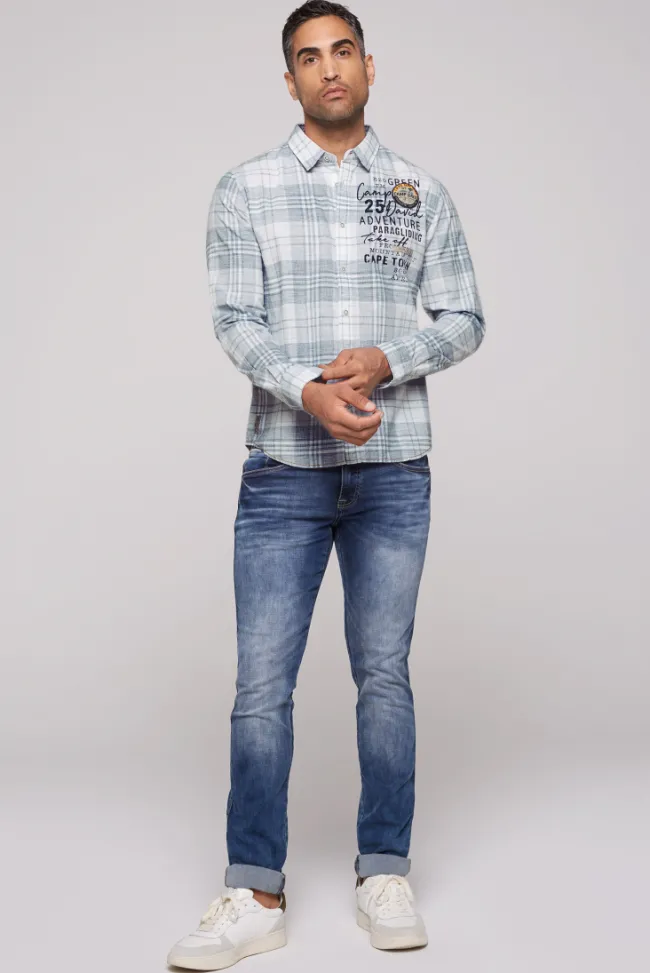 Herren CAMP DAVID & SOCCX Karohemd mit Label-Applikationen