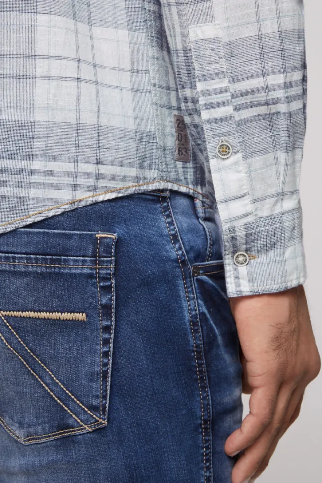 Herren CAMP DAVID & SOCCX Karohemd mit Label-Applikationen