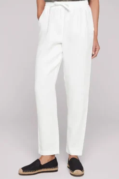 Damen CAMP DAVID & SOCCX Klassische Leinenhose mit Elastikbund