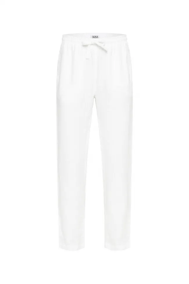 Damen CAMP DAVID & SOCCX Klassische Leinenhose mit Elastikbund