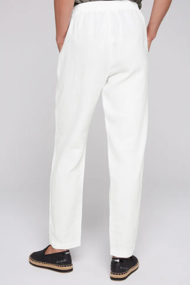 Damen CAMP DAVID & SOCCX Klassische Leinenhose mit Elastikbund