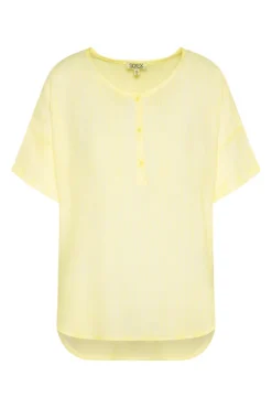 Damen CAMP DAVID & SOCCX Kurzarmbluse mit Crèpe-Struktur faded yellow