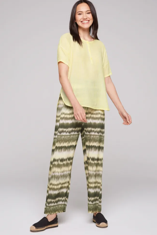 Damen CAMP DAVID & SOCCX Kurzarmbluse mit Crèpe-Struktur faded yellow