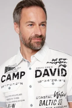 Herren CAMP DAVID & SOCCX Kurzarmhemd mit Klappentaschen und Prints