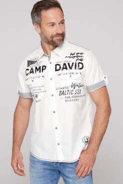 Herren CAMP DAVID & SOCCX Kurzarmhemd mit Klappentaschen und Prints