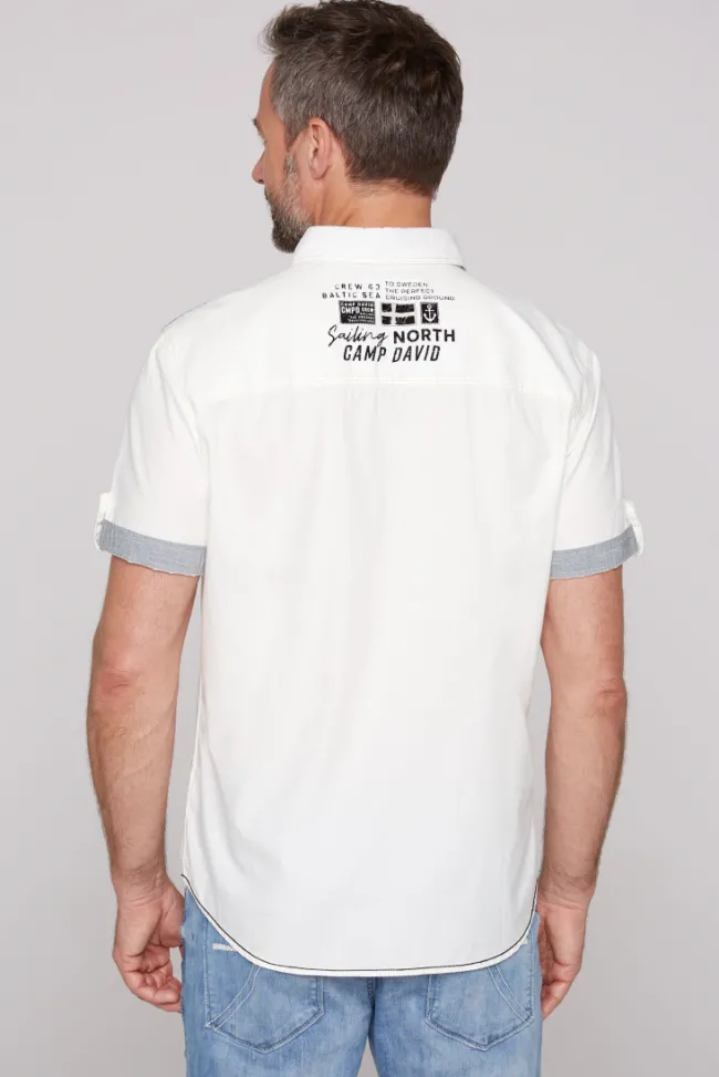 Herren CAMP DAVID & SOCCX Kurzarmhemd mit Klappentaschen und Prints