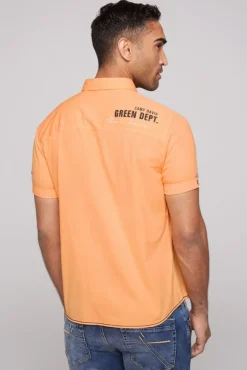 Herren CAMP DAVID & SOCCX Kurzarmhemd mit Logo-Applikationen sunrise orange