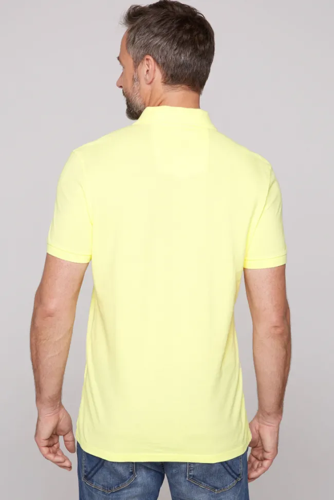 Herren CAMP DAVID & SOCCX Kurzarmpolo aus Pikee mit Label Print