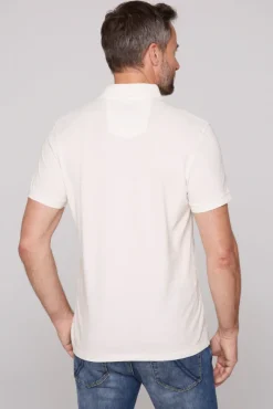 Herren CAMP DAVID & SOCCX Kurzarmpolo aus Pikee mit Label Print