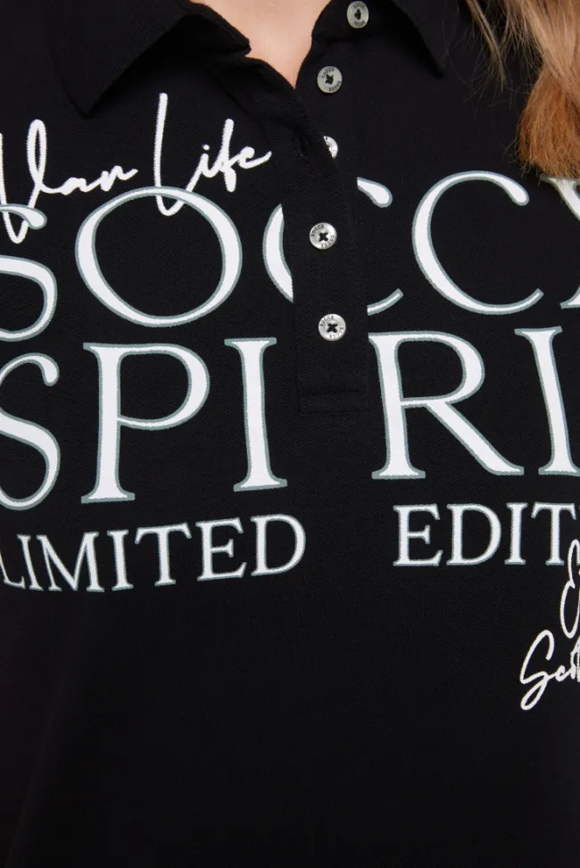 Damen CAMP DAVID & SOCCX Kurzarmpolo aus Pikee mit Logo Print