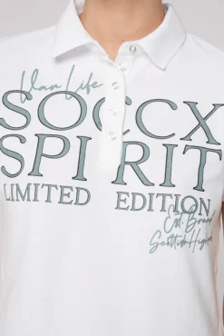 Damen CAMP DAVID & SOCCX Kurzarmpolo aus Pikee mit Logo Print