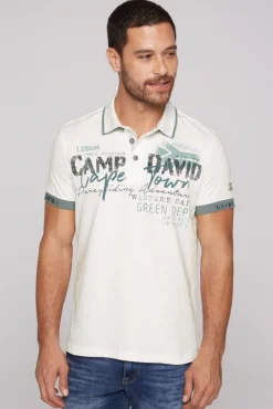 Herren CAMP DAVID & SOCCX Kurzarmpolo mit Flockprint und Tapes