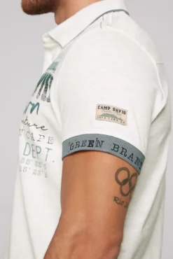 Herren CAMP DAVID & SOCCX Kurzarmpolo mit Flockprint und Tapes
