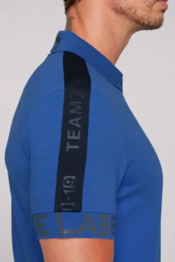 Herren CAMP DAVID & SOCCX Kurzarmpolo mit Folienprints strong blue