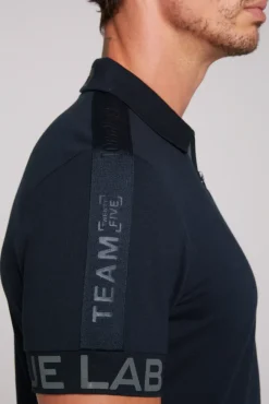 Herren CAMP DAVID & SOCCX Kurzarmpolo mit Folienprints blue navy
