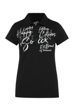 Damen CAMP DAVID & SOCCX Kurzarmpolo mit Print und Pailletten