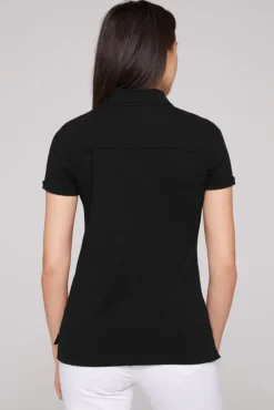 Damen CAMP DAVID & SOCCX Kurzarmpolo mit Print und Pailletten