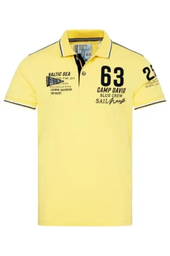 Herren CAMP DAVID & SOCCX Kurzarmpolo Pikee mit Logo Artworks light lime