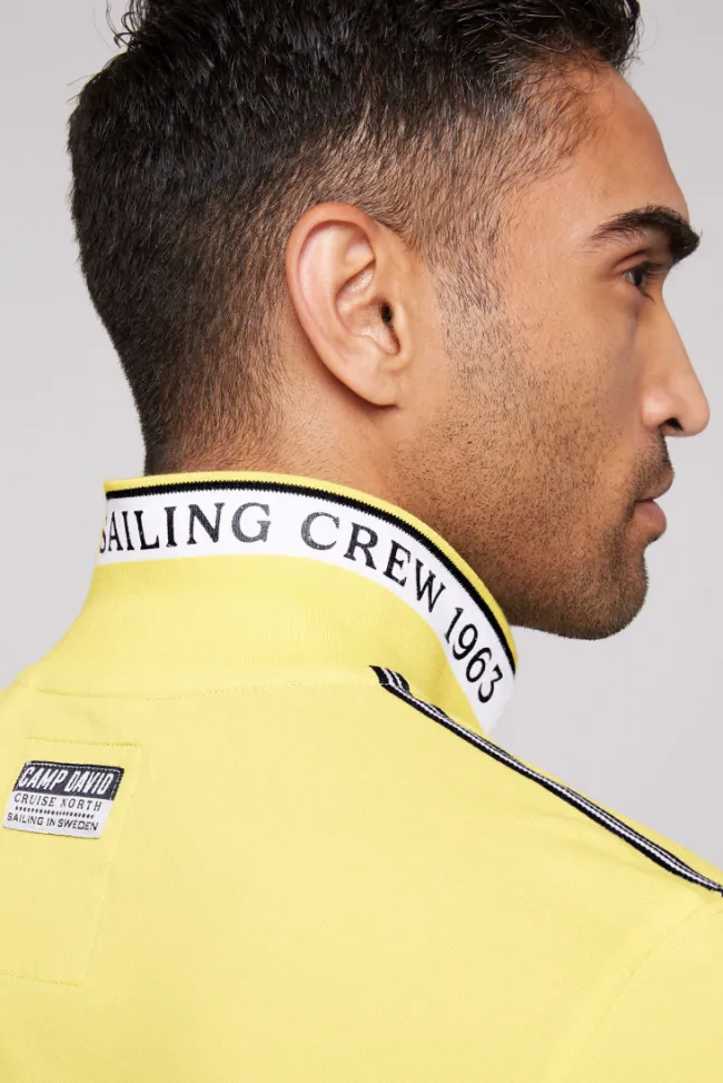 Herren CAMP DAVID & SOCCX Kurzarmpolo Pikee mit Logo Artworks light lime
