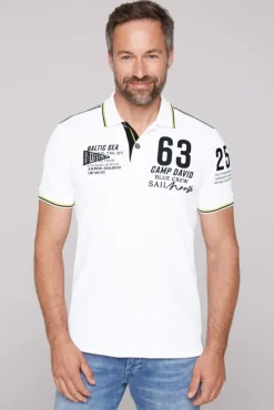Herren CAMP DAVID & SOCCX Kurzarmpolo Pikee mit Logo Artworks