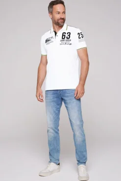 Herren CAMP DAVID & SOCCX Kurzarmpolo Pikee mit Logo Artworks