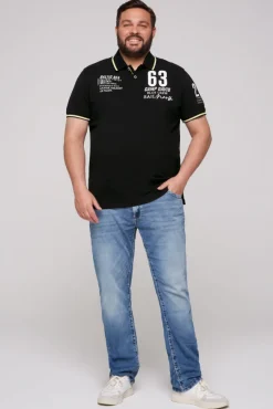 Herren CAMP DAVID & SOCCX Kurzarmpolo Pikee mit Logo Artworks