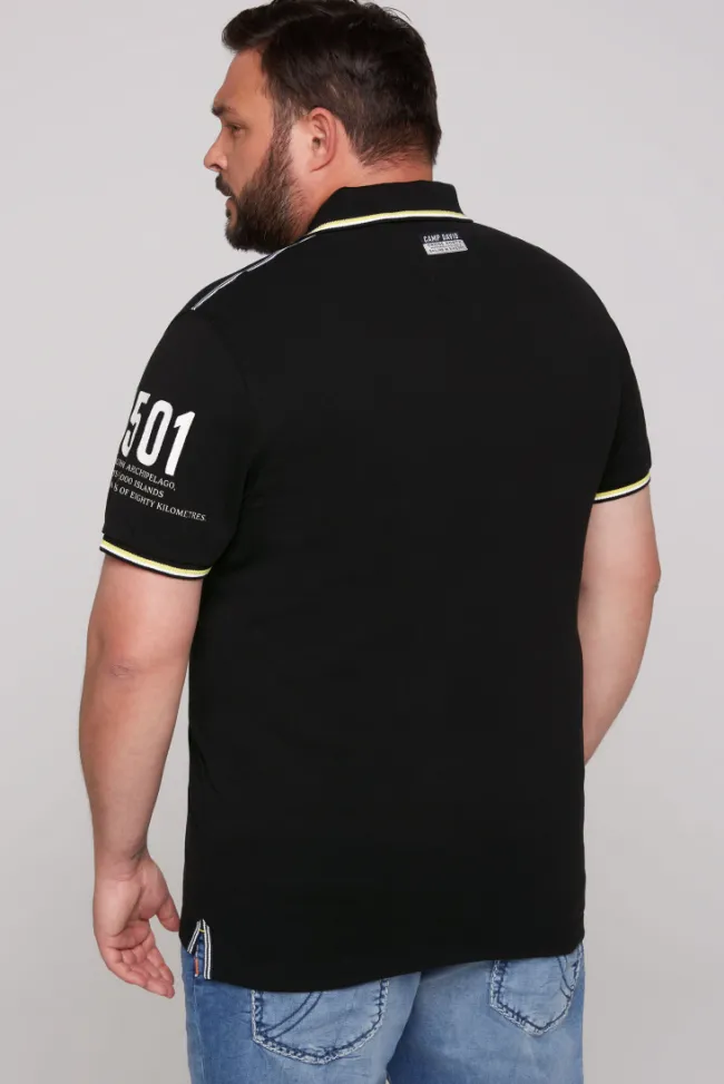 Herren CAMP DAVID & SOCCX Kurzarmpolo Pikee mit Logo Artworks