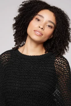 Damen CAMP DAVID & SOCCX Kurzarm-Pullover aus Strukturgarn