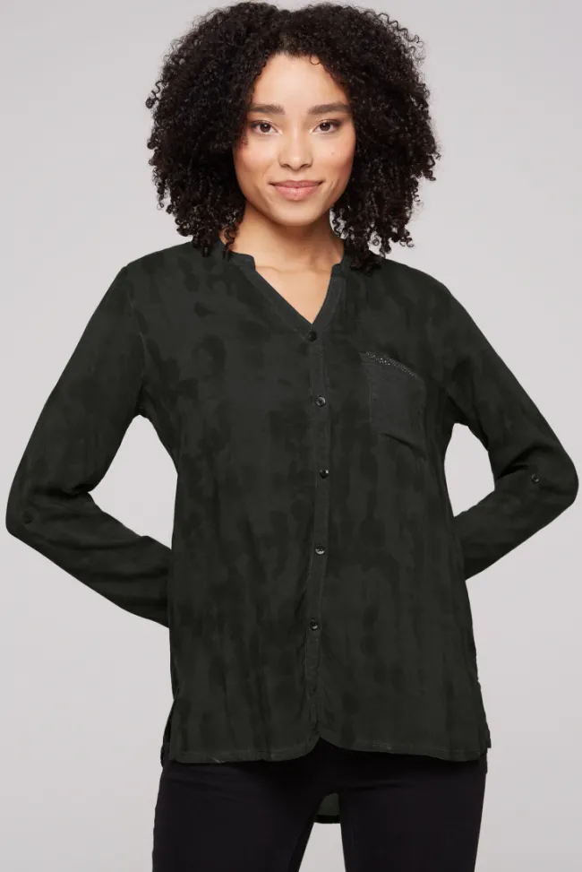 Damen CAMP DAVID & SOCCX Langarmbluse mit All Over Print