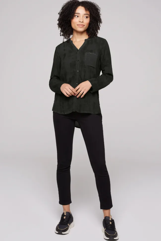Damen CAMP DAVID & SOCCX Langarmbluse mit All Over Print