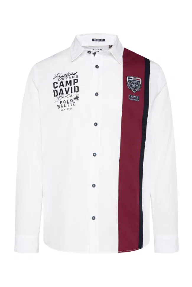 Herren CAMP DAVID & SOCCX Langarmhemd mit Color-Blocking und Artworks