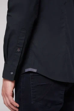 Herren CAMP DAVID & SOCCX Langarmhemd mit Color-Blocking und Artworks blue navy