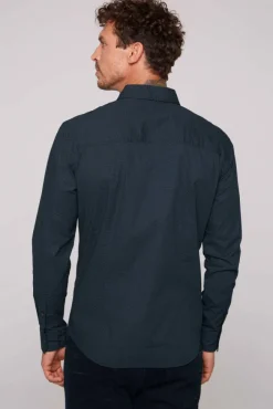 Herren CAMP DAVID & SOCCX Langarmhemd mit filigranen All Over Print blue navy