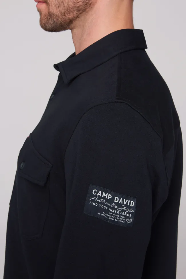 Herren CAMP DAVID & SOCCX Langarmhemd mit Klappentaschen blue navy