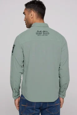 Herren CAMP DAVID & SOCCX Langarmhemd mit Logo-Stickereien
