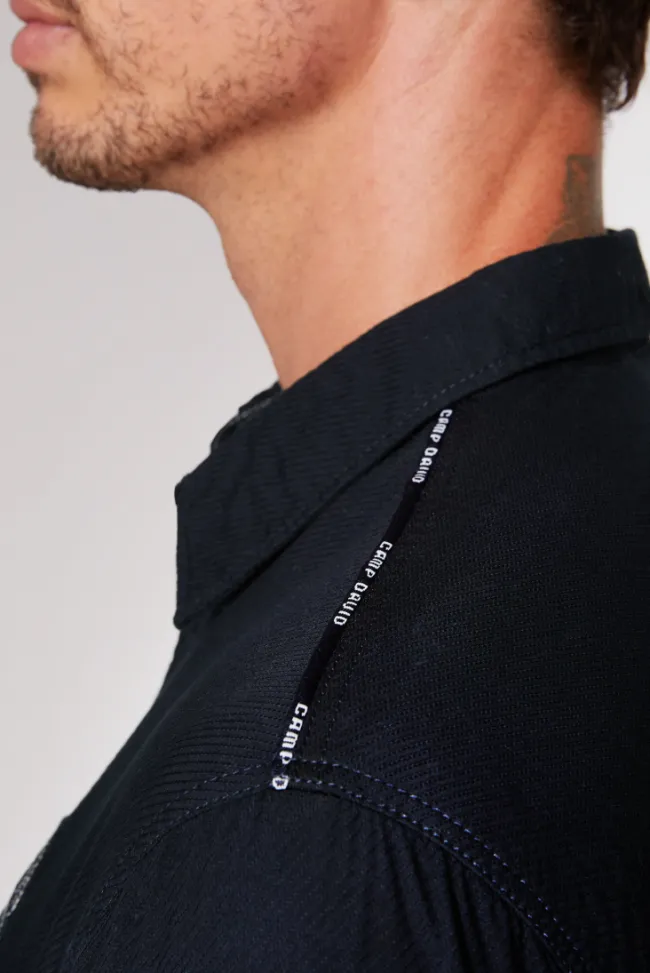 Herren CAMP DAVID & SOCCX Langarmhemd mit Strukturstreifen blue navy