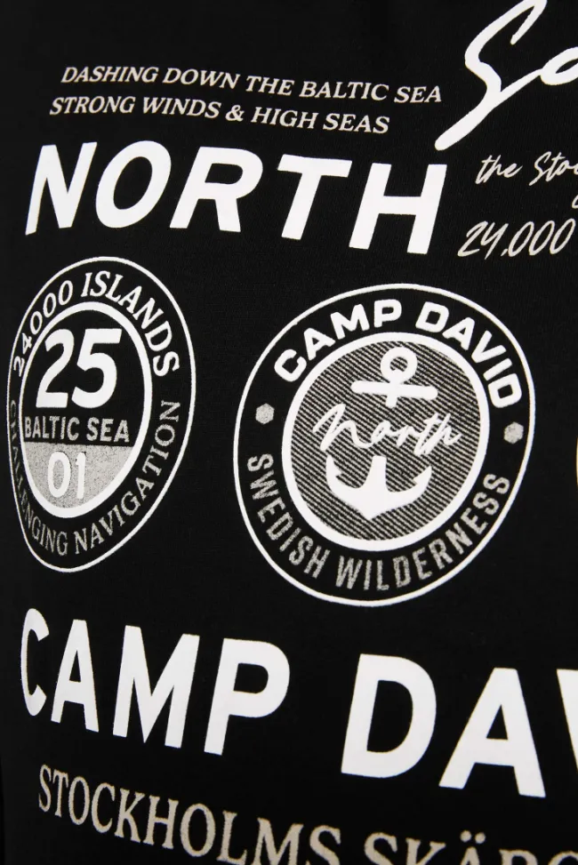 Herren CAMP DAVID & SOCCX Langarmshirt mit Kapuze und Print