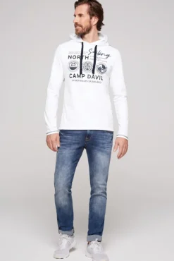 Herren CAMP DAVID & SOCCX Langarmshirt mit Kapuze und Print