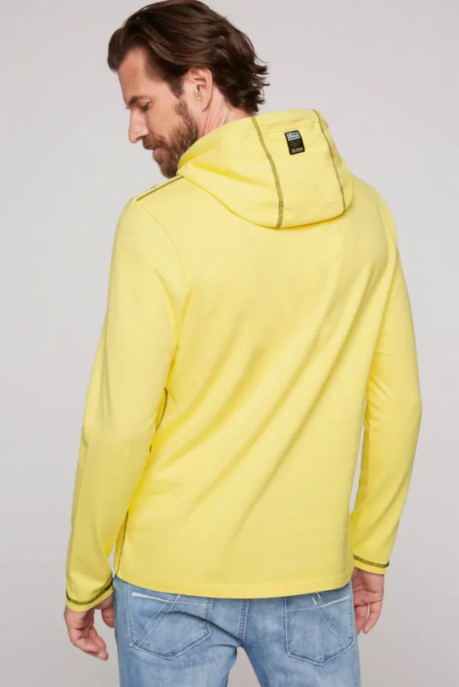 Herren CAMP DAVID & SOCCX Langarmshirt mit Kapuze und Print light lime