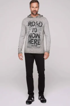 Herren CAMP DAVID & SOCCX Langarmshirt mit Kapuze und Vintage Print | 4XL