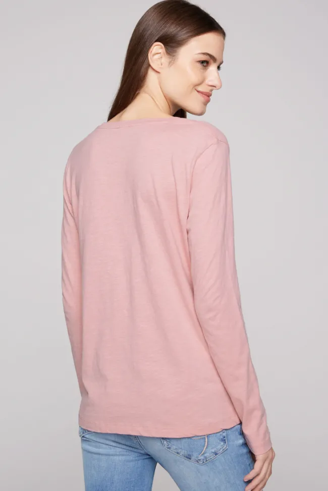 Damen CAMP DAVID & SOCCX Langarmshirt mit Logo Print milky rose | XL