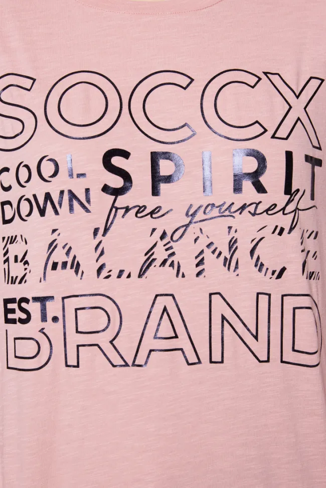 Damen CAMP DAVID & SOCCX Langarmshirt mit Logo Print milky rose | XL