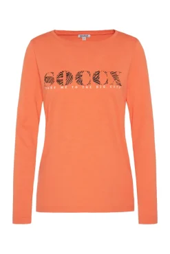 Damen CAMP DAVID & SOCCX Langarmshirt mit Logo Print happy lobster