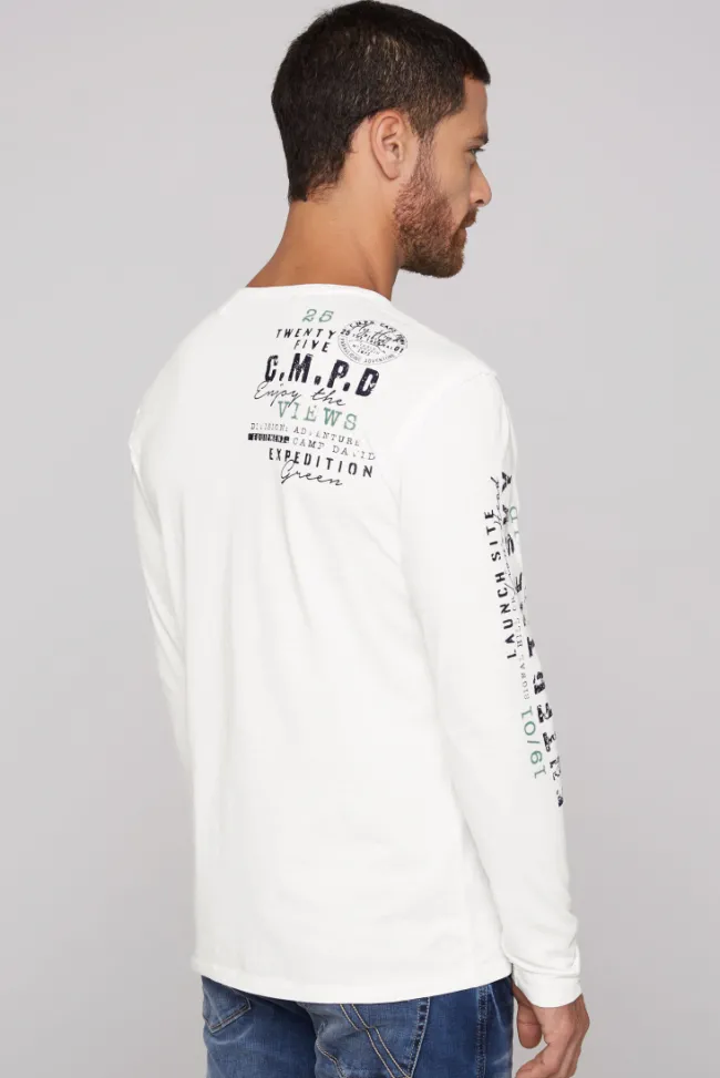 Herren CAMP DAVID & SOCCX Langarmshirt mit Twill-Patches und Artworks