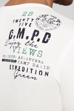 Herren CAMP DAVID & SOCCX Langarmshirt mit Twill-Patches und Artworks
