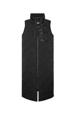 Damen CAMP DAVID & SOCCX Lange Steppweste mit Shiny-Details